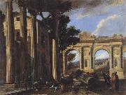 CODAZZI, Viviano Arcitectural View with Two Arches oil painting artist